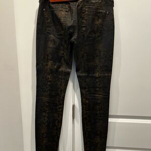 7 For All Mankind Black and Brown Skinny Jeans